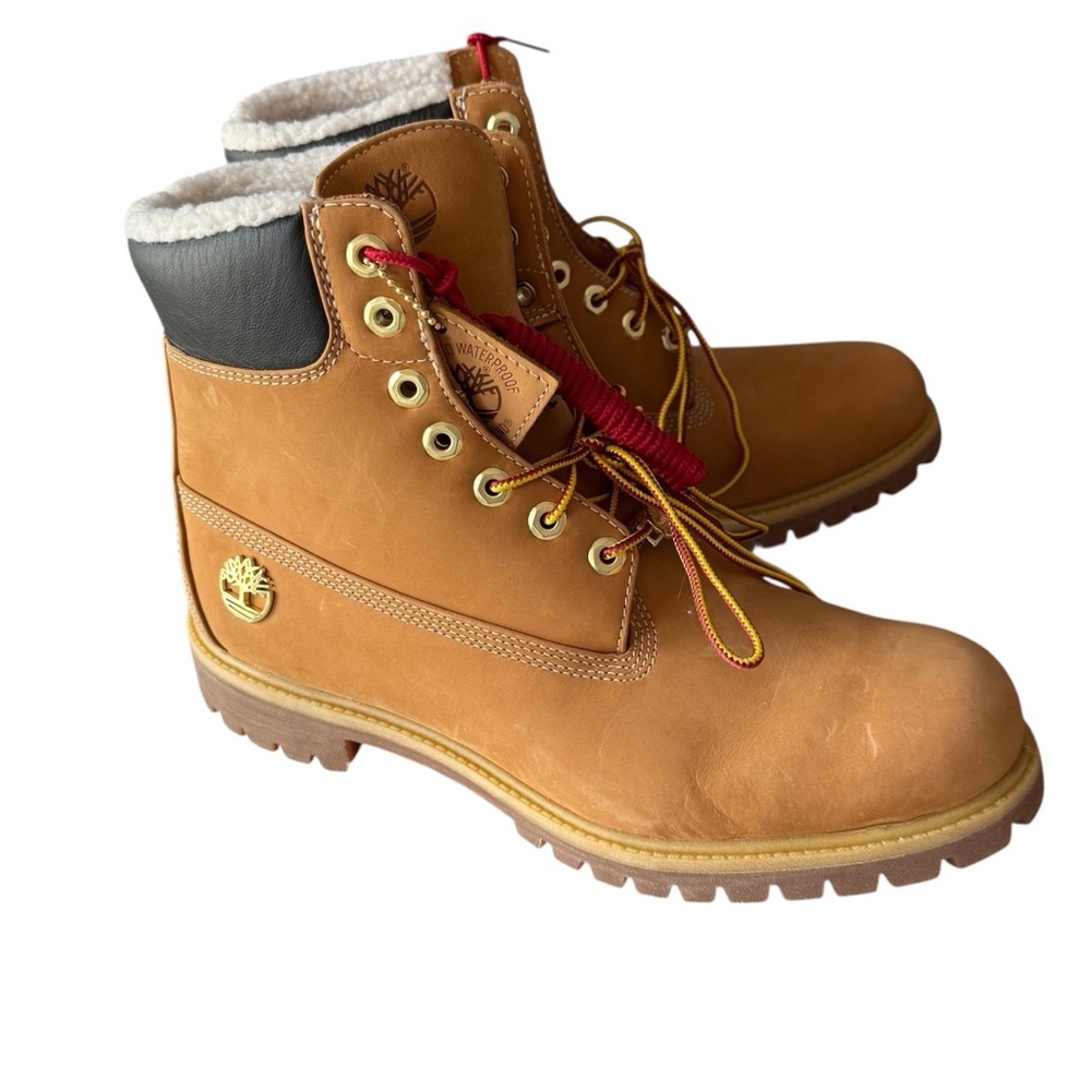 Timberland Men's 6-Inch Premium Warmlined Waterproof Boots Wheat Nubuck Size 11
